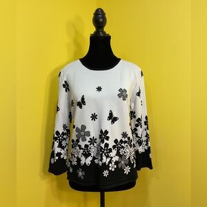 Alfred Dunner Petite Embellished Knit Blouse Size Large